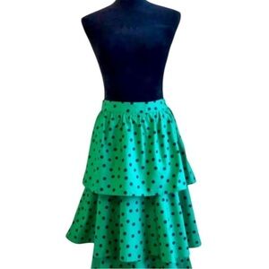 Who What Wear Green Polka Dot A-Line Skirt